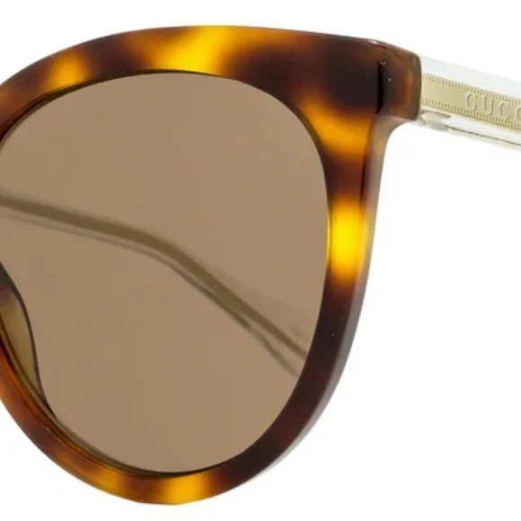 GUCCI Cat Eye Havana White Crystal Brown 54 mm Women